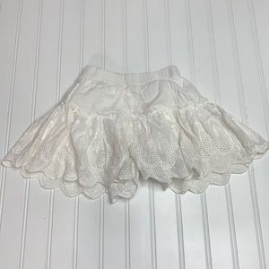 Girls Sz 5 ML Kids Shorts Skort White Eyelet Lace